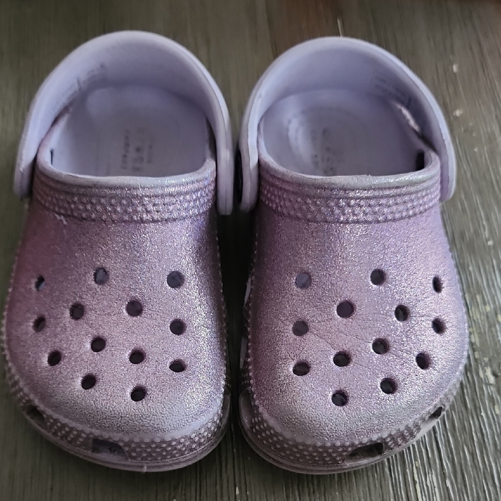 Purple Water Shoes with Perforated Design and Heel Strap